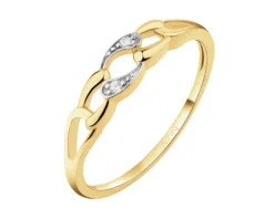 Złoty pierścionek z cyrkoniami