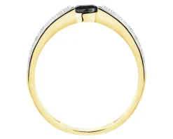 Złoty pierścionek z cyrkoniami