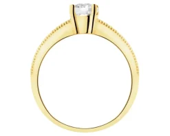 Złoty pierścionek z cyrkoniami