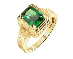 Złoty pierścionek z cyrkonią