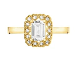 Złoty pierścionek z cyrkoniami