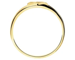 Złoty pierścionek z cyrkonią - oko
