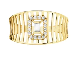 Złoty pierścionek z cyrkoniami