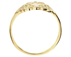 Złoty pierścionek z emalią