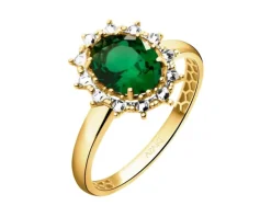 Złoty pierścionek z kamieniem nano