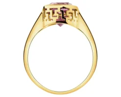 Złoty pierścionek z korundem syntetycznym