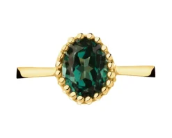 Złoty pierścionek z korundem syntetycznym