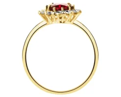Złoty pierścionek z korundem syntetycznym