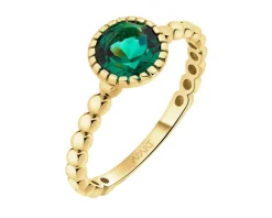 Złoty pierścionek z kwarcem syntetycznym