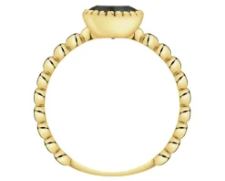 Złoty pierścionek z kwarcem syntetycznym