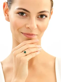 Złoty pierścionek z kwarcem syntetycznym