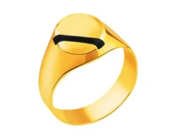 Złoty pierścionek z onyksem - sygnet