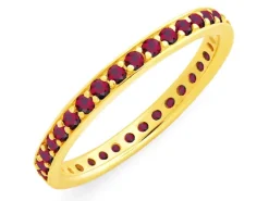 Złoty pierścionek z rubinami syntetycznymi - Eternity