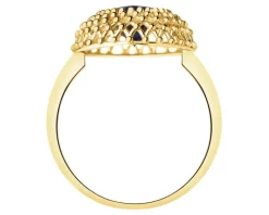 Złoty pierścionek z szafirem syntetycznym