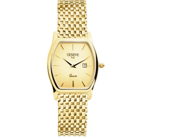 Złoty zegarek z datownikiem