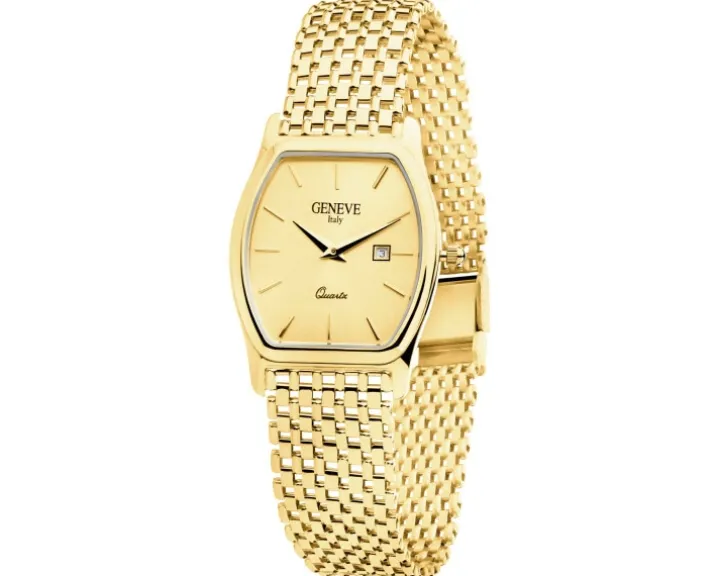 Złoty zegarek z datownikiem